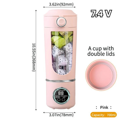 Portable Juice Maker Blender – 700ml USB Rechargeable Smoothie Bottle